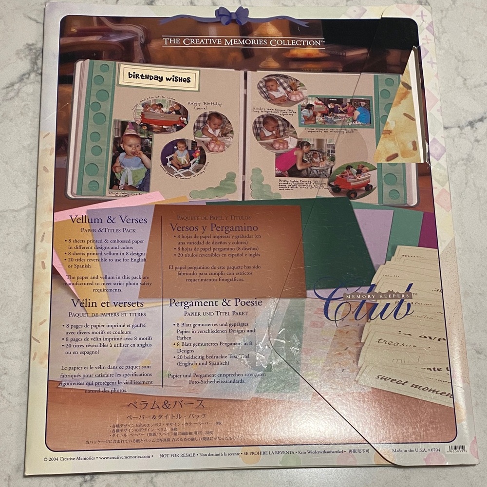 Creative Memories Vellum & Verses Paper & Titles Pack